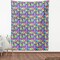 Ambesonne Retro Fabric by The Yard, Universal Peace Sign on Colorful Pop Art Style Background Pacifist Activism, Decorative Fabric for Upholstery and Home Accents, 5 Yards, Purple Blue